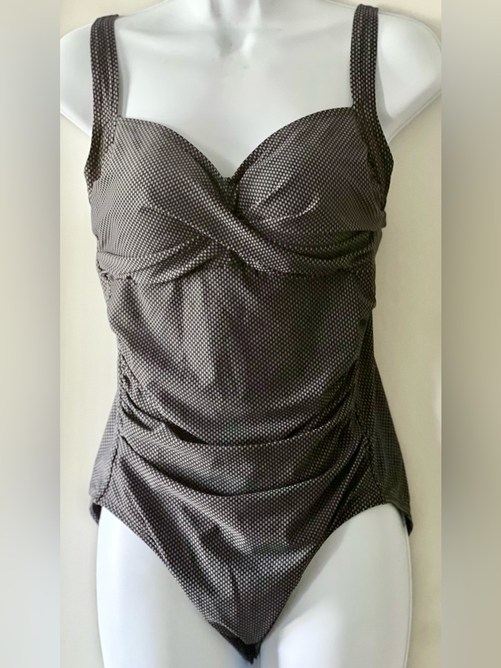 Shore Shapes Swimwear Bathing Suit Swimsuit One Piece Gray Black Slimming 12